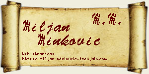 Miljan Minković vizit kartica